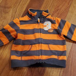 Carter's Striped Football Zip-up 9 Months